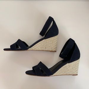 Splendid Miner Suede Wedge Espadrille Shoe Navy 9